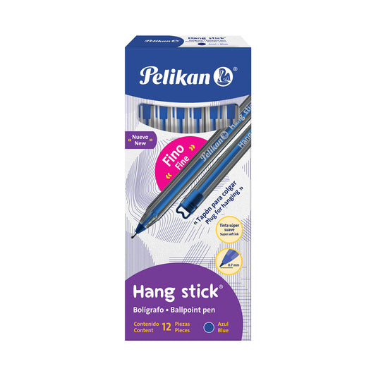 Lapicero Hang Stick Fino Azul C/12