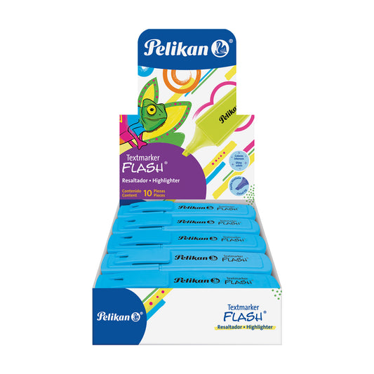 RESALTADOR FLASH NEÓN AZUL C/10