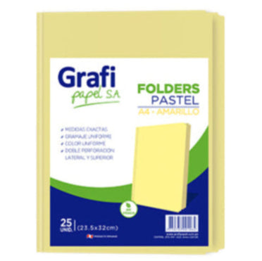 Folder Pastel Amarillo A4 X MILLAR