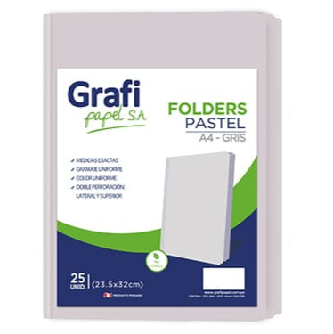 Folder Pastel Gris A4 X MILLAR