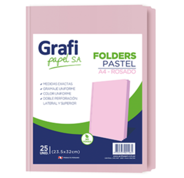 Folder Pastel Rosado A4 X MILLAR