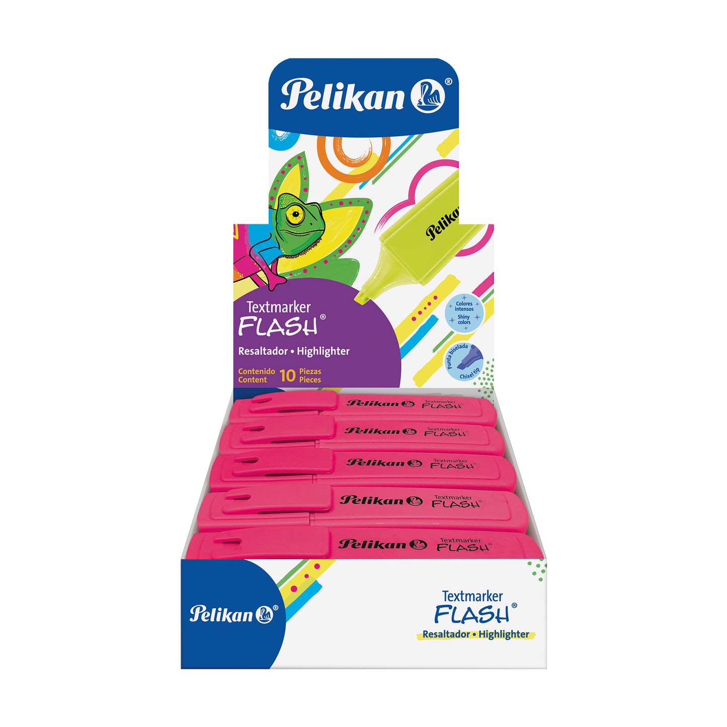 RESALTADOR FLASH NEÓN ROSA C/10