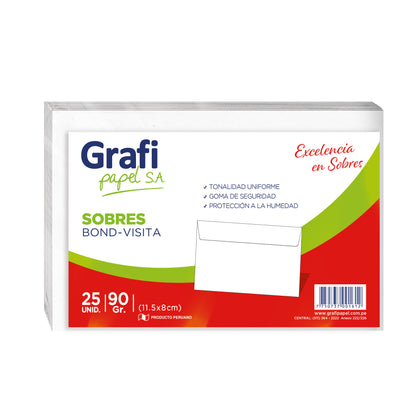 Sobre Bond Visita 90 gr. X MILLAR